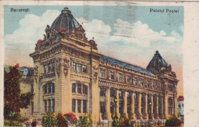 Bucuresti , Palatul Postei circulat 1933 foto
