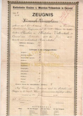 Diploma absolvire Scoala Catolica din Caracal ( 1915 ) foto