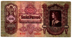 BANCNOTA 100 PENGO 1930 foto