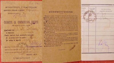 Carnet de contributiuni directe pe anii 1929 - 1932 , Bucuresti foto