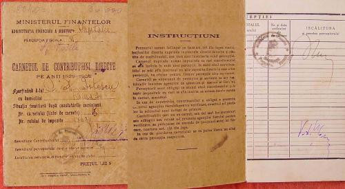 Carnet de contributiuni directe pe anii 1929 - 1932 , Bucuresti