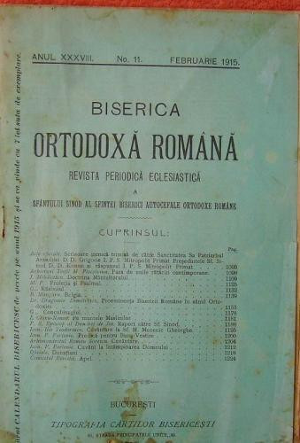 Biserica ortodoxa romana , Revista periodica eclesiastica , 1915