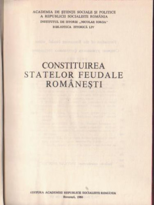 CONSTITUIREA STATELOR FEUDALE ROMANESTI foto