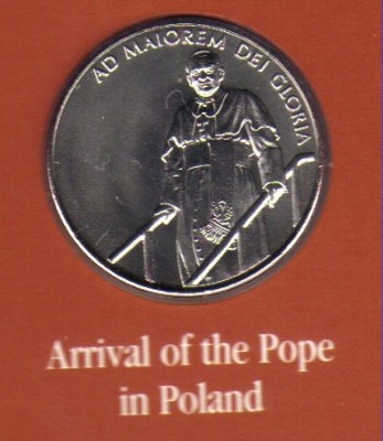 bnk mnd Ordinul de Malta 1 lira 2005 unc , papa Ioan Paul II -4 foto