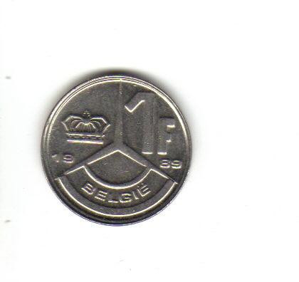 bnk mnd Belgia 1 franc 1989