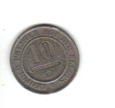 bnk mnd Belgia 10 centimes 1862 foto