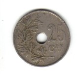 Bnk mnd Belgia 25 centimes 1921, Europa