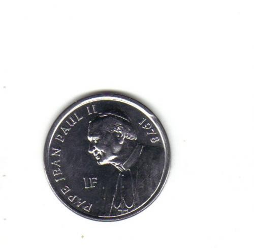 bnk mnd R D Congo 1 franc 2004 unc , Papa Ioan Paul II bnk mnd R D Congo 1 franc 2004 unc , Papa Ioan Paul II
