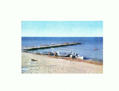 CP144-24 Eforie Sud, Pe plaja -circulata 1969 foto
