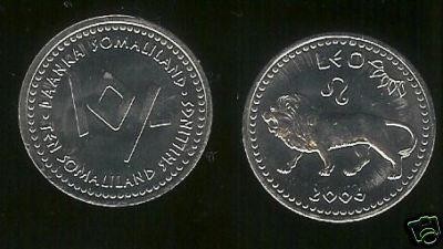 bnk mnd Somaliland 10 shillings 2006 unc , leu foto