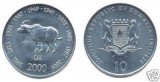 Bnk mnd Somalia 10 shillings 2000 unc , bivol zodiac chinezesc, Africa