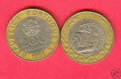bnk mnd Portugalia 200 escudos 1991 bimetal