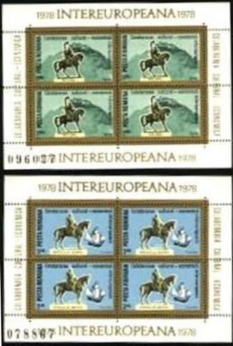 Romania 1978 - EUROPA STATUI ECVESTRE, blocuri de 4 nestampilate AF2 Romania 1978 - EUROPA STATUI ECVESTRE, blocuri de 4 nestampilate AF2