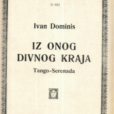 107 Partitura -,,IZ ONOG DIVNOG KRAJA" -Tango -antebelica