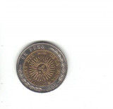 Bnk mnd Argentina 1 peso 1995 xf ,bimetal, America Centrala si de Sud