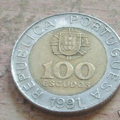 bnk mnd Portugalia 100 escudos 1991 bimetal