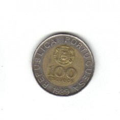 bnk mnd Portugalia 100 escudos 1989 bimetal