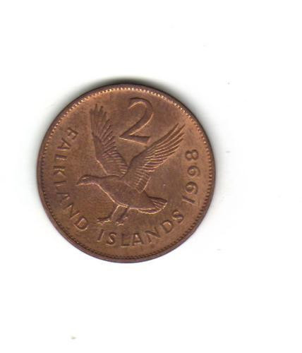 bnk mnd Insulele Falkland 2 penny 1998 , pasare