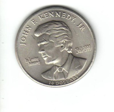 bnk mnd Liberia 10 $ 2000 unc , J F Kennedy jr foto
