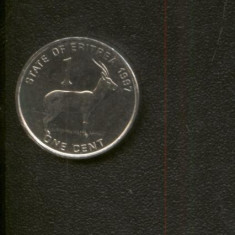 bnk mnd Eritrea 1 cent 1997 unc , antilopa