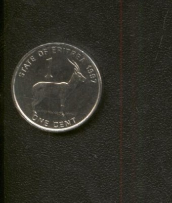 bnk mnd Eritrea 1 cent 1997 unc , antilopa foto