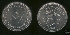 bnk mnd Somaliland 10 shillings 2006 unc , gemeni