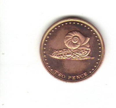 bnk mnd Tristan da Cunha 2 pence 2008 unc, fauna marina foto