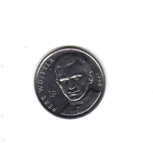 bnk mnd Congo Democratic 1 franc 2004 unc, Papa Ioan Paul II , unc bnk mnd Congo Democratic 1 franc 2004 unc, Papa Ioan Paul II , unc