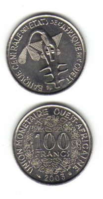 bnk mnd Africa de Vest 100 franci 2003 ,necirculata foto