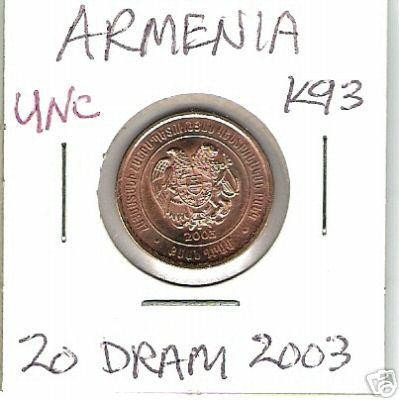 bnk mnd Armenia 20 dram 2003 foto
