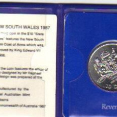 bnk mnd Australia 10 $ 1987 , New South Wales , argint
