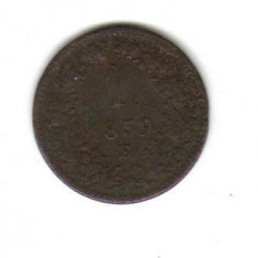 bnk mnd Austria 1 kreuzer 1859 E , monetaria Alba Iulia