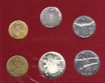 bnk mnd Vatican 1979 set 6 monede , contine piesa argint foto