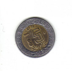 bnk mnd mexic 5 pesos 1998 , bimetal foto