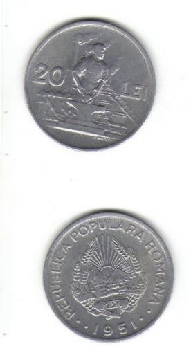 bnk mnd Romania 20 lei 1951 xf