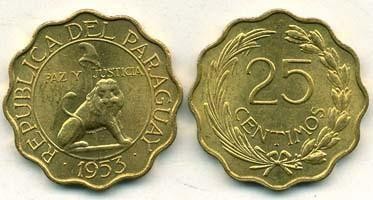 bnk mnd Paraguay 25 centimos 1953 bnk mnd Paraguay 25 centimos 1953