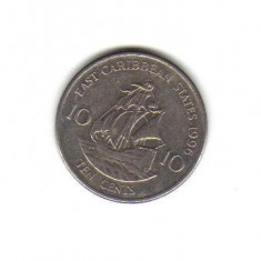 bnk mnd East Caribbean States 10 centi 1996 , corabie