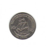 Bnk mnd East Caribbean States 10 centi 1989 , corabie, America Centrala si de Sud