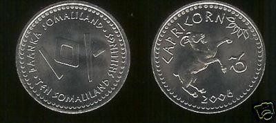 bnk mnd Somaliland 10 shillings 2006 unc , capricorn bnk mnd Somaliland 10 shillings 2006 unc , capricorn