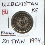 Bnk mnd Uzbekistan 20 tyini 1994 unc, Asia