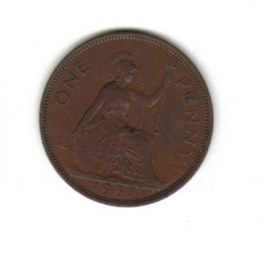bnk mnd Marea Britanie Anglia 1 penny 1937 foto