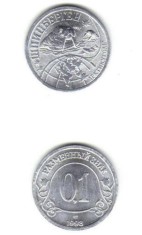 bnk mnd Spitzbergen 0.1 ruble 1998 unc