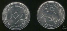 bnk mnd Somaliland 10 shillings 2006 unc , taur