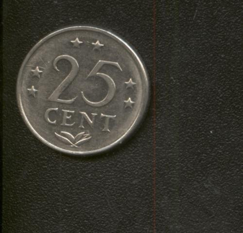 bnk mnd Antilele Olandeze 25 centi 1977 aunc