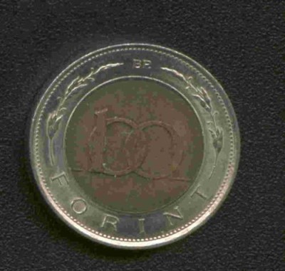 bnk mnd Ungaria 100 forint 1998 bimetal foto