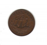 Bnk mnd Marea Britanie Anglia 1/2 penny 1959 xf , corabie, Europa