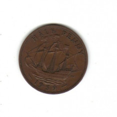 bnk mnd Marea Britanie Anglia 1/2 penny 1959 xf , corabie