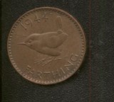 Bnk mnd Marea Britanie Anglia farthing 1944 pasare, Europa