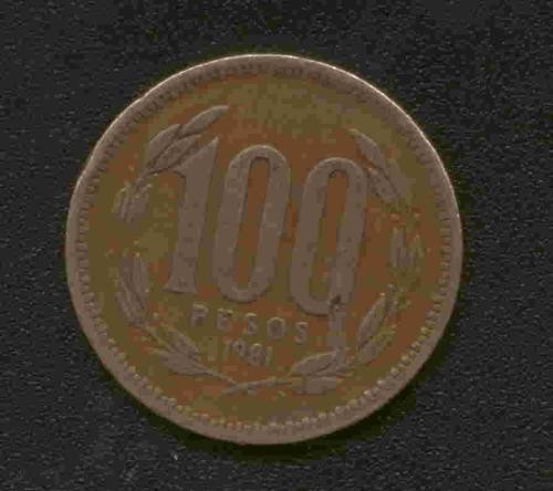 bnk mnd Chile 100 pesos 1981 vf bnk mnd Chile 100 pesos 1981 vf