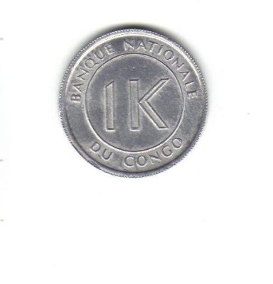 bnk mnd Congo 1 likuta 1967 unc foto